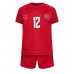 Denmark Kasper Dolberg #12 Replica Home Minikit World Cup 2022 Short Sleeve (+ pants)